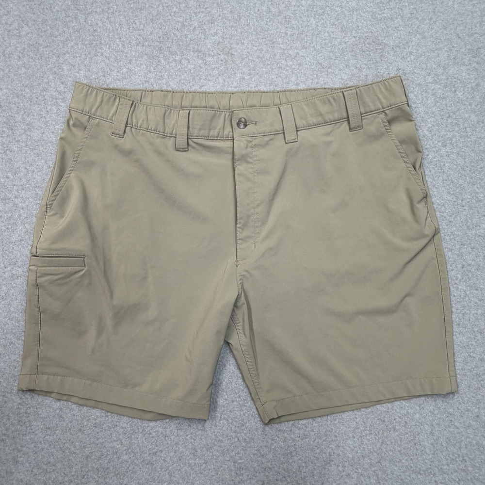 Carhartt Shorts Mens 2XL Beige Cargo Relaxed Fit‎ Elastic Waist Pockets BS6264